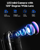 Boblov L02 y visão noturna infravermelha Lente Full HD Mini Câmera Dash Cam Pequena Filmadora 125 graus grande angular Bodycam Polícia