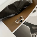 Anel feminino de espada retrô envelhecido em prata esterlina 925 do Instagram