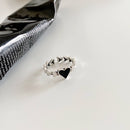 Anel feminino de espada retrô envelhecido em prata esterlina 925 do Instagram