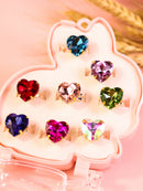 Joias infantil princesa desenho animado anel fosco com pedras preciosas