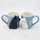 Kissing cat mugs