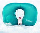 Travesseiro tipo U de compressão inflável para pescoço e travesseiro para cochilo
