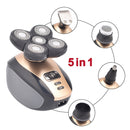 Barbeador elétrico para homens, 5 em 1 kit de barbear elétrico aparador de cabelo sem fio aparador de cabelo à prova d'água USB recarregável