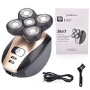 Barbeador elétrico para homens, 5 em 1 kit de barbear elétrico aparador de cabelo sem fio aparador de cabelo à prova d'água USB recarregável