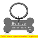 Etiqueta personalizada de identificação de cachorro de gato de estimação chaveiro com nome de identificação de animal de estimação gravado para gato filhote de cachorro coleira de cachorro pingente chaveiro de osso acessórios para animais de estimação.