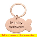 Etiqueta personalizada de identificação de cachorro de gato de estimação chaveiro com nome de identificação de animal de estimação gravado para gato filhote de cachorro coleira de cachorro pingente chaveiro de osso acessórios para animais de estimação.